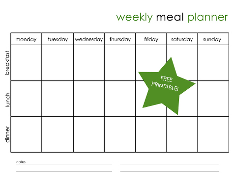 LOVE this clean & simple (and FREE) printable for weekly meal planning available at missfreddy.com!