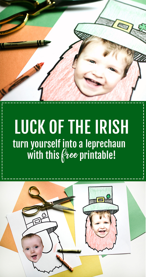 So cute! Turn yourself into a leprechaun with this free St Patricks Day printable!