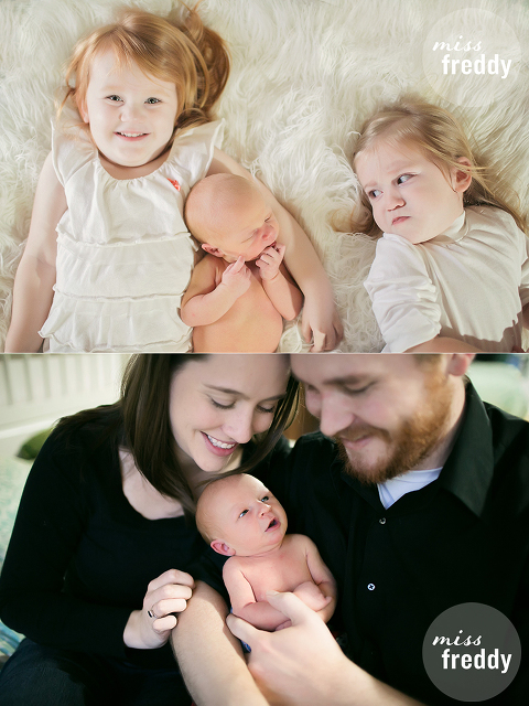 Haha!  This sibling photo is hilarious!  Taken by Miss Freddy, a newborn photographer in Burien, WA.