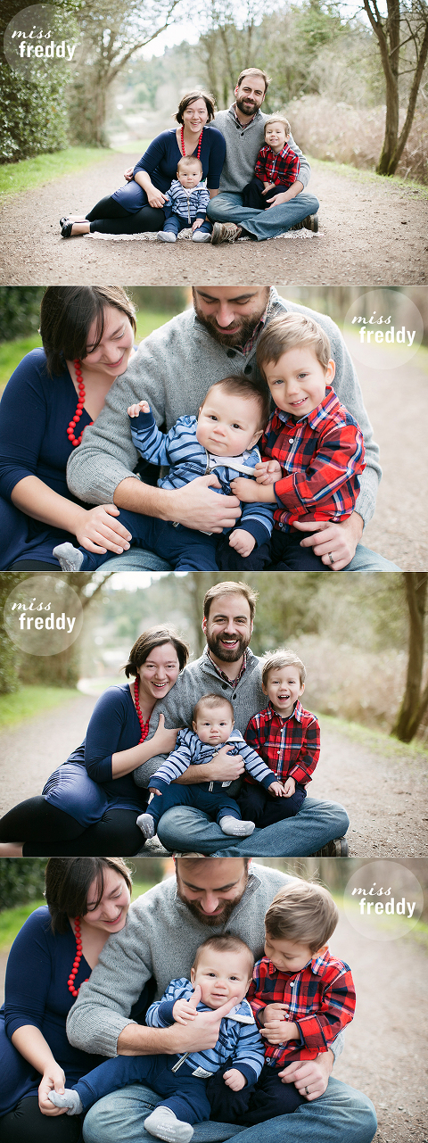 Love these family photos by Miss Freddy, family photographer in Renton/Seattle, offers photo sessions for fun-loving families!