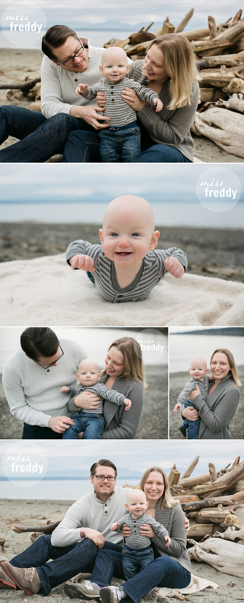 Love this beach photo session by Miss Freddy, Seattle/ Ballard baby photographer.