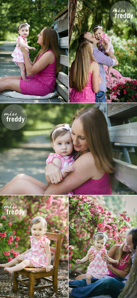 Cute poses for a family photo session by Miss Freddy, Seattle baby photographer.