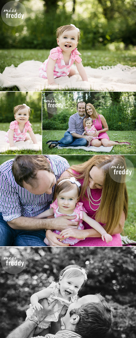 Cute poses for a family photo session by Miss Freddy, Seattle baby photographer.