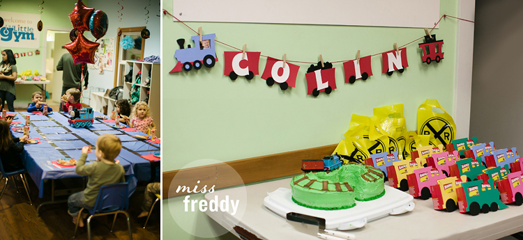 Love this train themed birthday party for a toddler. Easy party decor ideas!