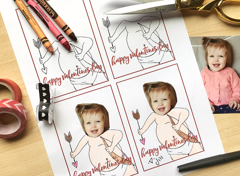Use a photo to turn yourself into a Cupid... a free download for fun & easy DIY photo valentines! Available at missfreddy.com.