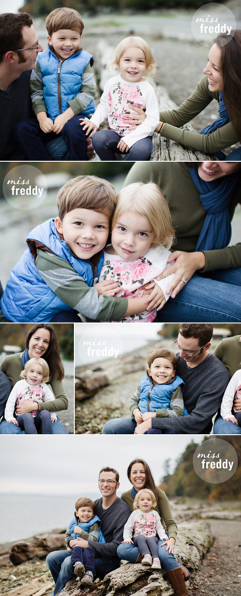 Cute family beach photos by Miss Freddy, West Seattle family photographer.