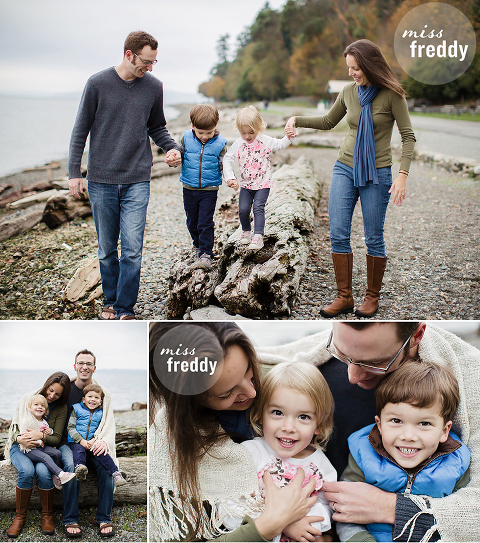 Cute family beach photos by Miss Freddy, West Seattle family photographer.