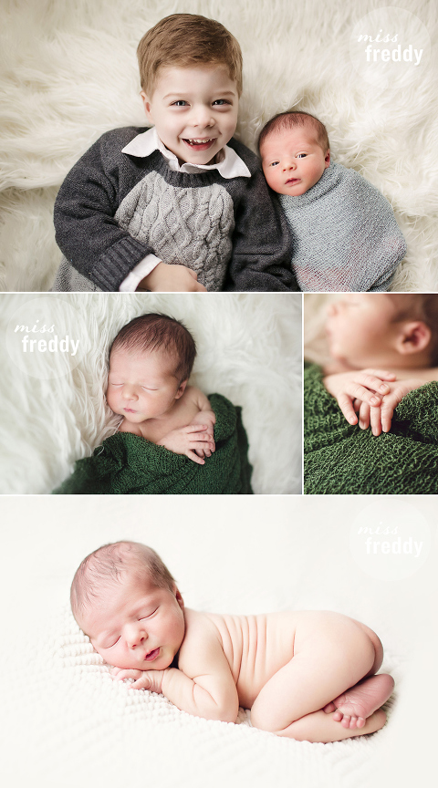 An in home newborn session with a holiday feel by west seattle newborn photographer, Miss Freddy.