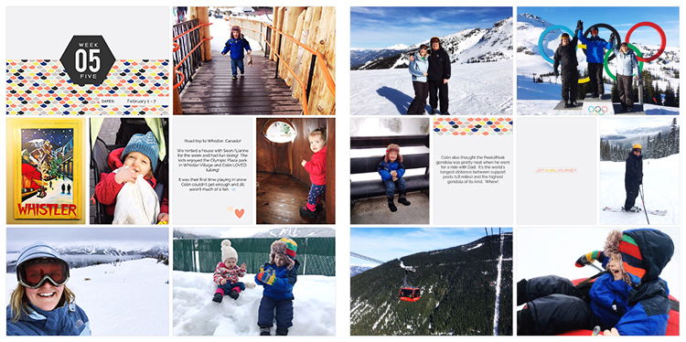 Sample Project Life pages created with the Project Life App!