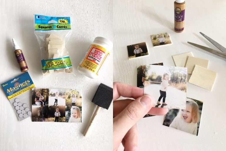 Check out this quick and easy DIY on how to make your own photo magnets!  A simple, fun, personalized gift for anyone on your Christmas list!
