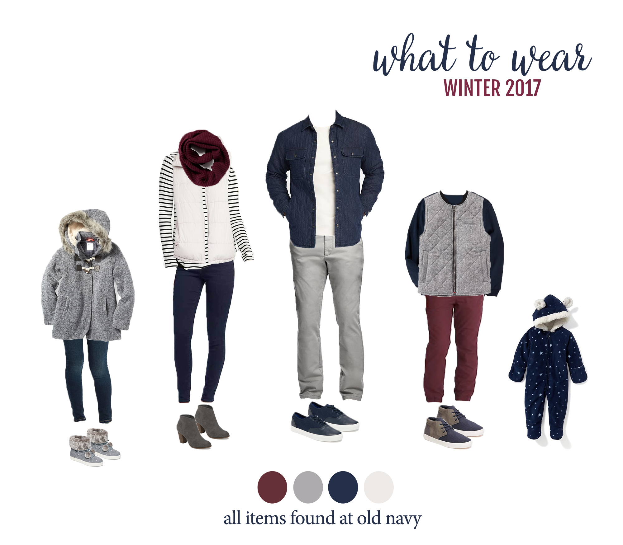 What to wear for winter family photos! Adorable & affordable outfits for the entire family. Perfect for your photos with Denver photographer, Miss Freddy!