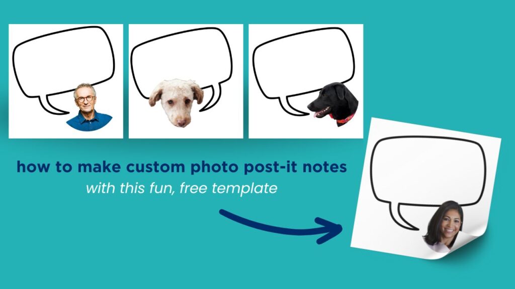 Create custom post it notes with a photo in minutes! Use the free template to make this easy and affordable DIY gift in minutes.