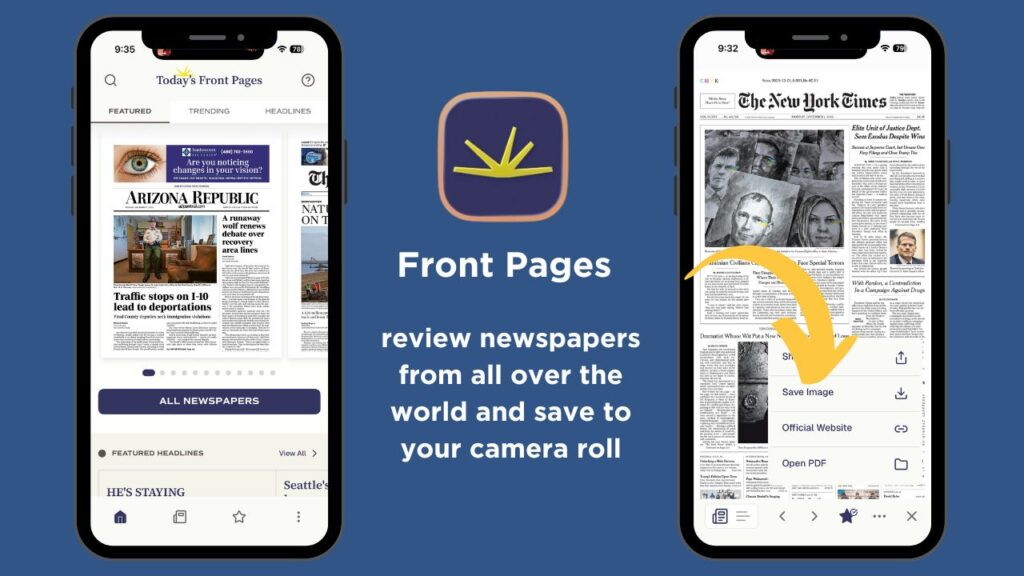 Discover how the Front Pages App helps you save newspaper front pages on major news days and add them to your family yearbook.
